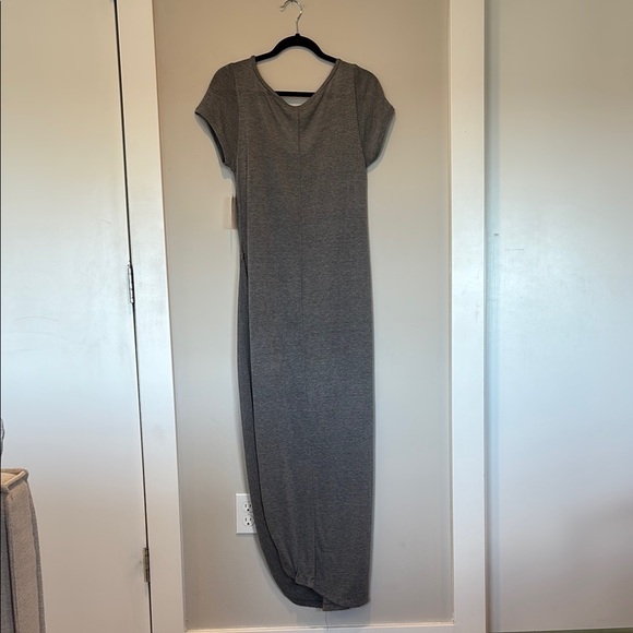 We The Free Gray Asymmetrical Ruched Maxi Dress - Picture 4 of 8